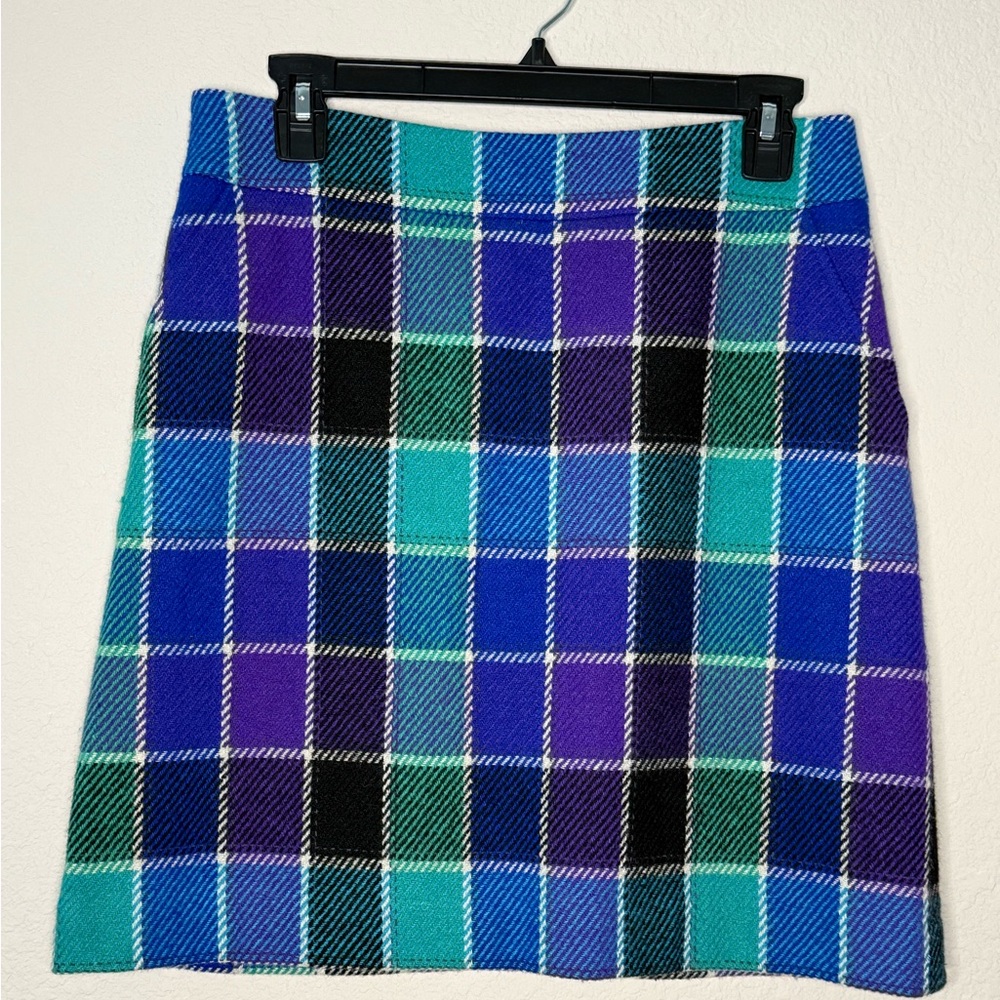 Harold's Colorful Plaid Mini Skirt - Teal, Purple, Blue, Black